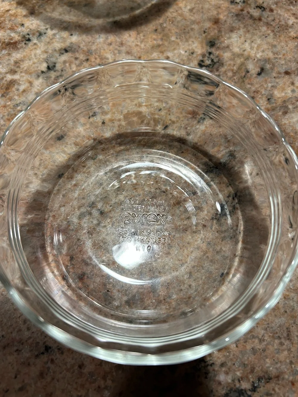 Pyrex #464 10oz Clear Glass Scalloped Edge 3 Ring Band Custard Dishes Set of 4